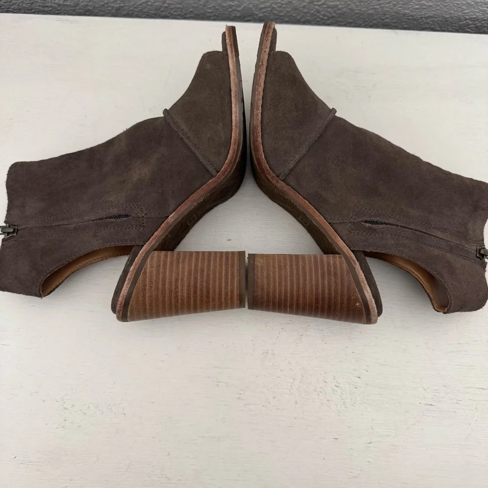 Ugg Valencia Brown Suede Peep Toe Bootie Sandal Size 7